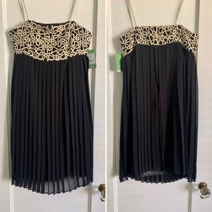 Lilly Pulitzer Black & Gold Jillie Chiffon Cocktail Dress